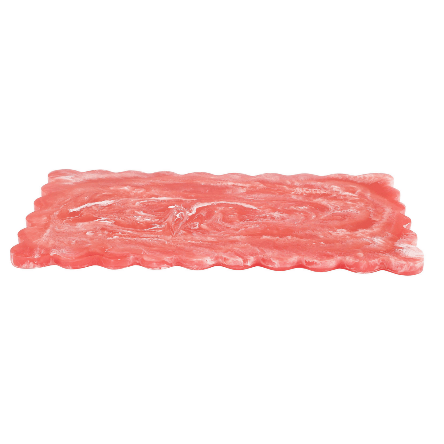 14" Scallop Rectangular Resin Cheese Charcuterie Board - Hosted by Kelly Gaudreau