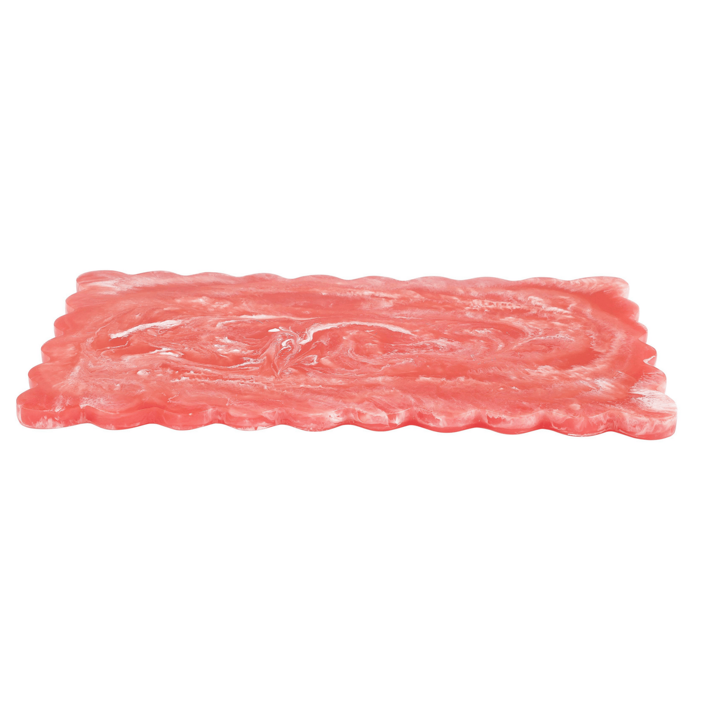 14" Scallop Rectangular Resin Cheese Charcuterie Board - Hosted by Kelly Gaudreau