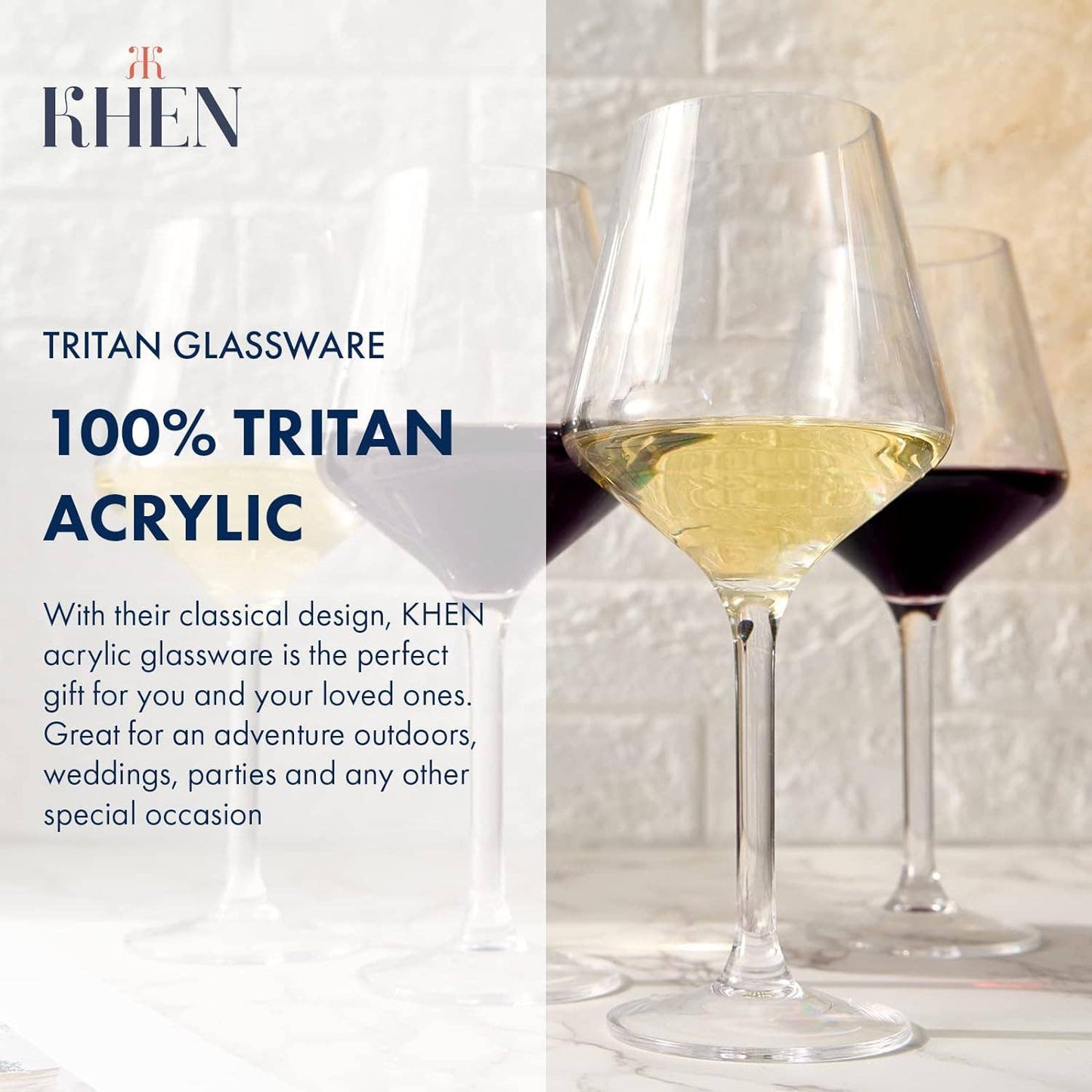 Unbreakable Tritan Wine Glasses Set of 8