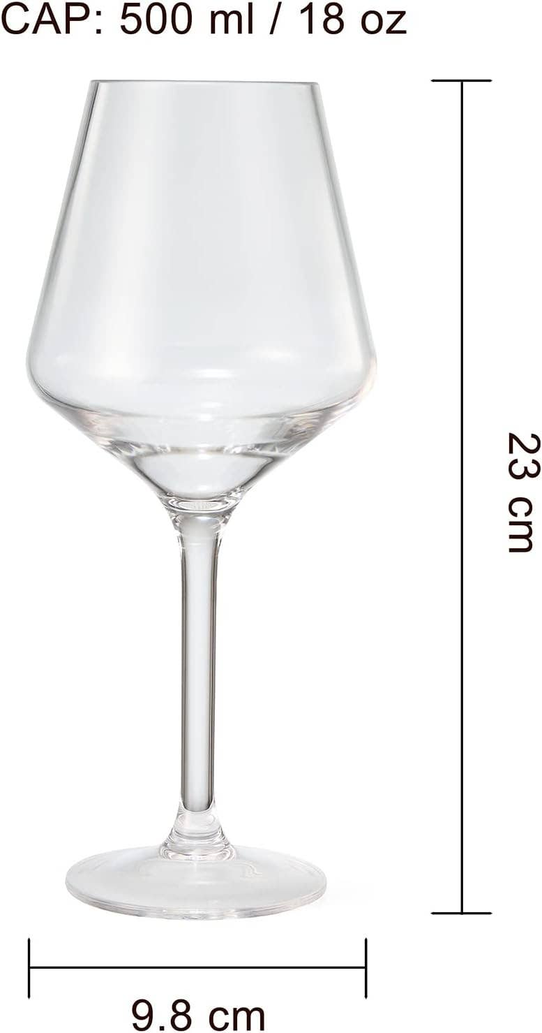 Unbreakable Tritan Wine Glasses Set of 8