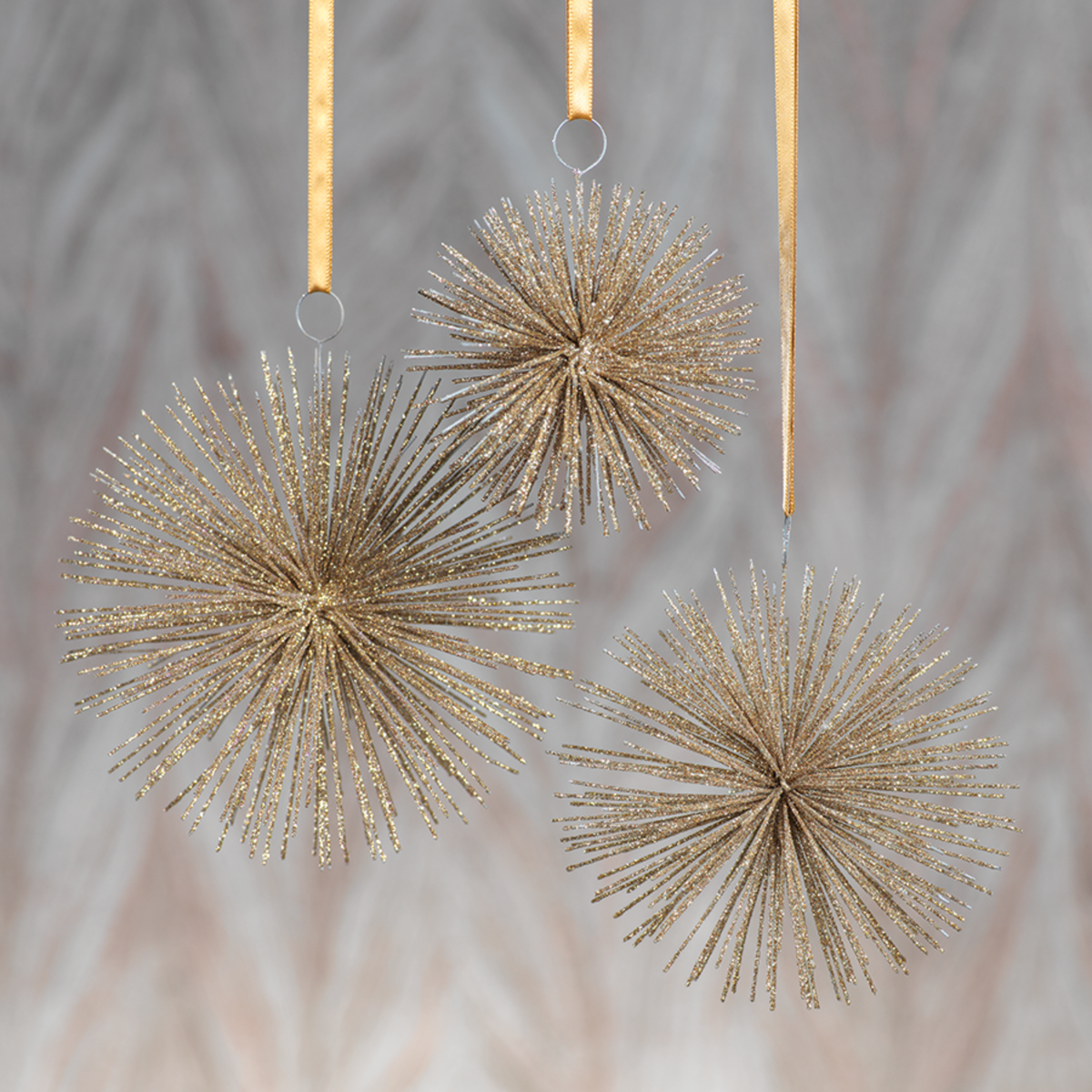 Wire Star Burst Ornament - Champagne