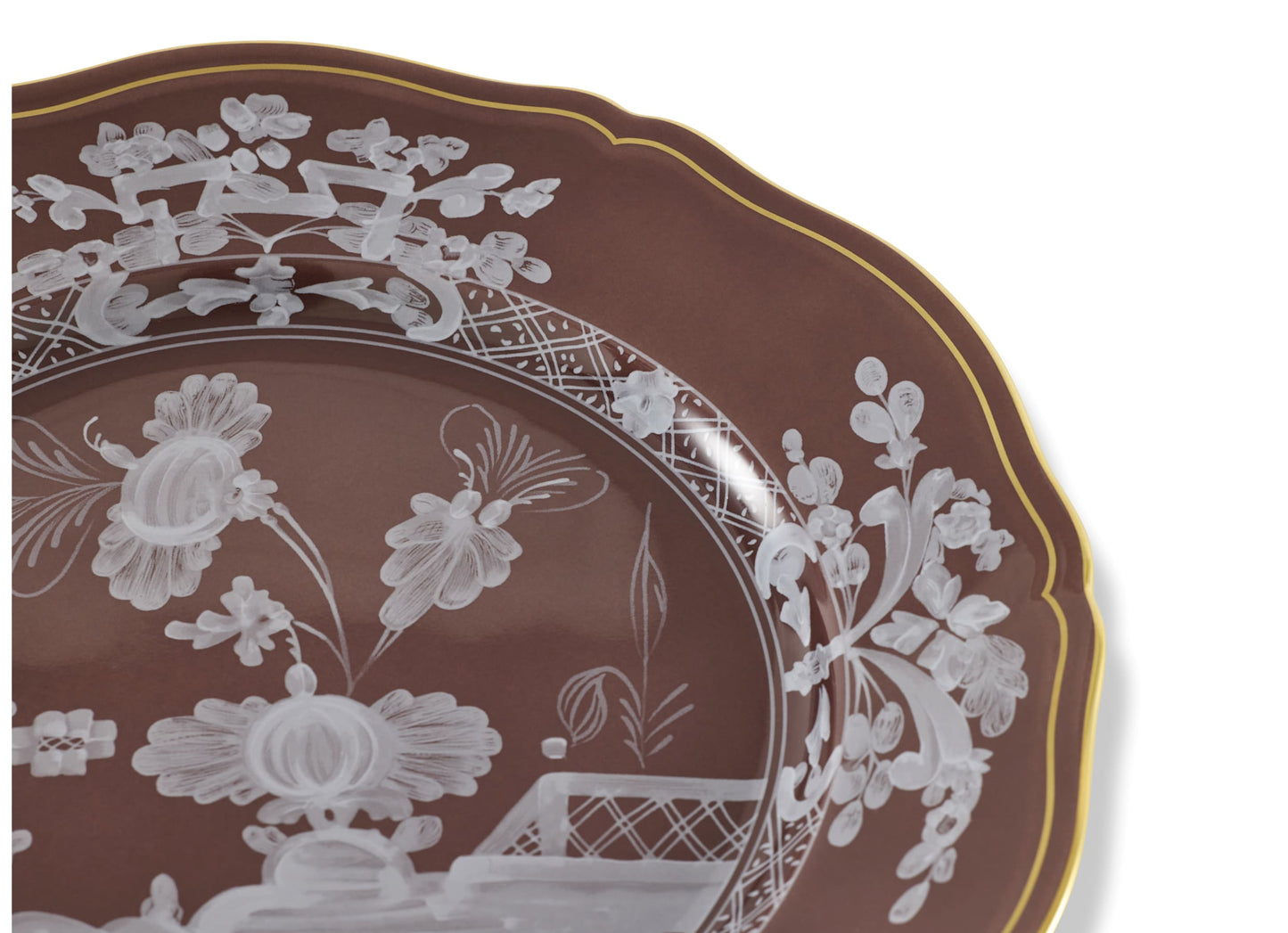 Antico Doccia Flat Dinner Plate - Castagna