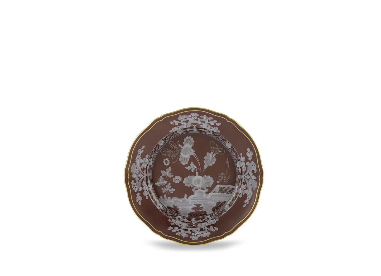 Antico Doccia Flat dessert plate - Castagna