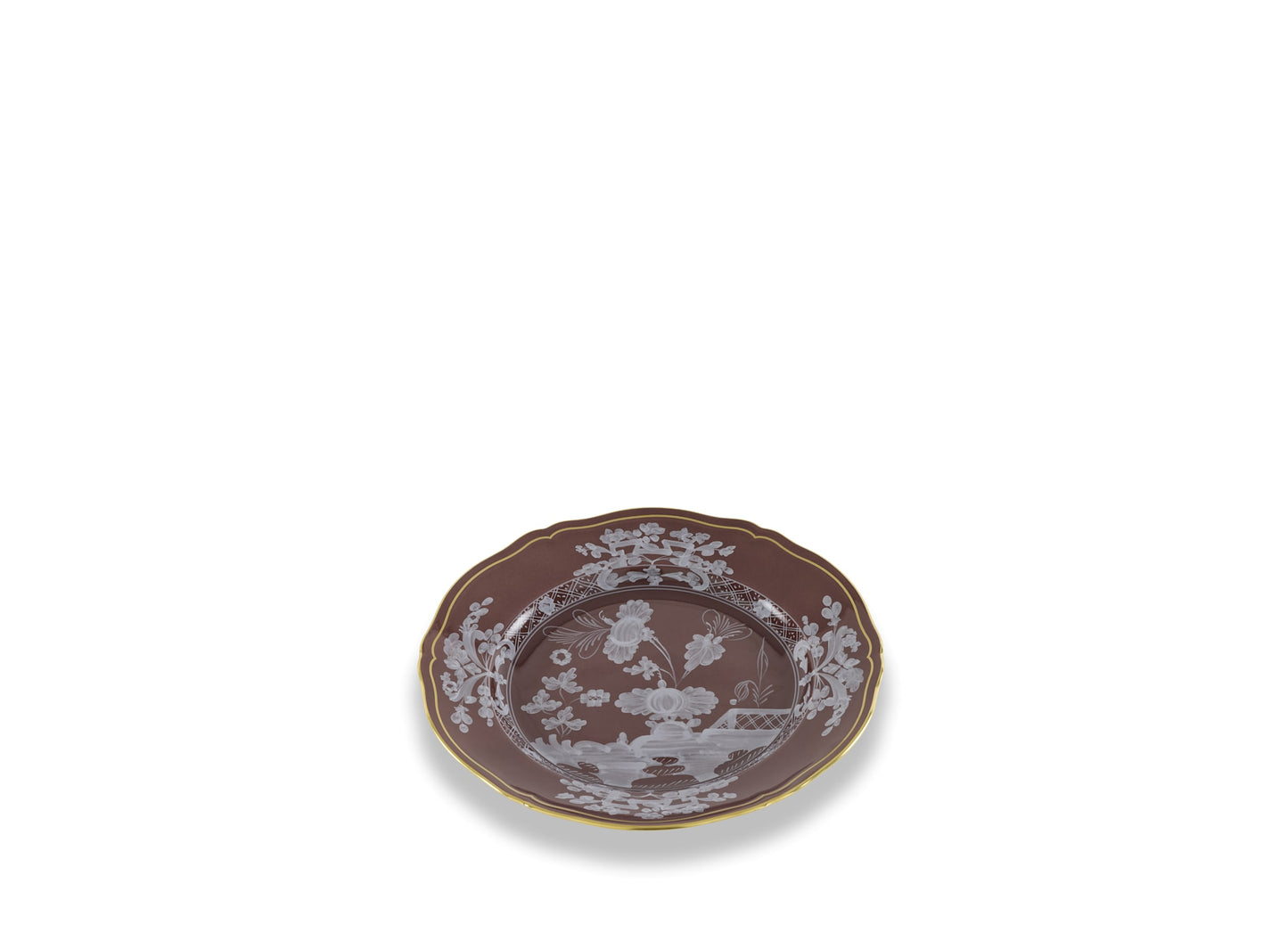 Antico Doccia Flat dessert plate - Castagna