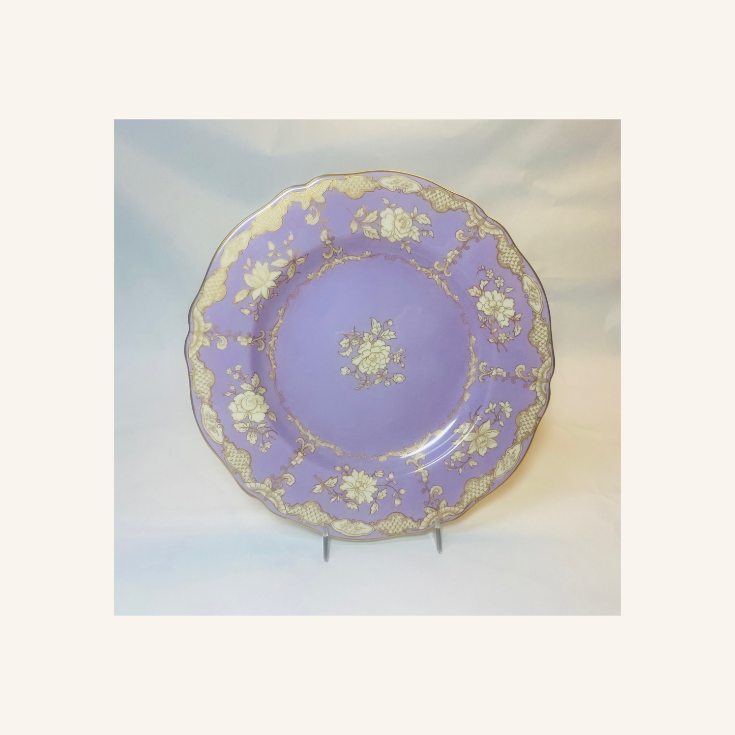 Antique Spode Lavender & Gold Dinner Plates Set of 10
