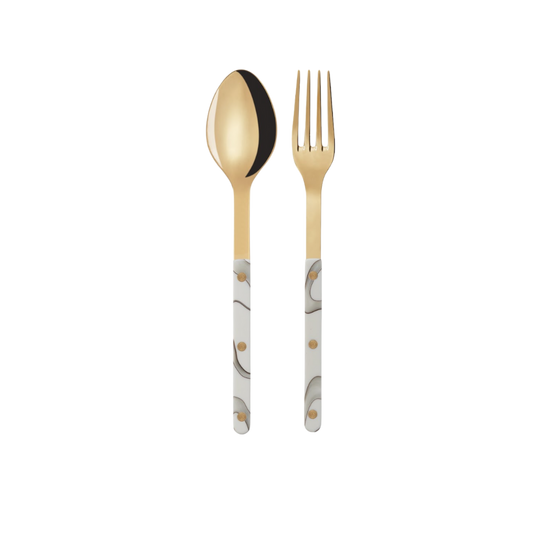 Bistrot Gold Dune Ivory 2 Piece Serving Set