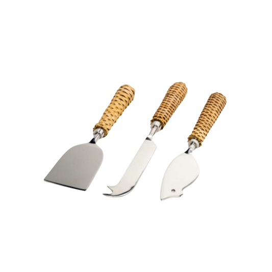 Basketweave 3-Piece Cheese Set