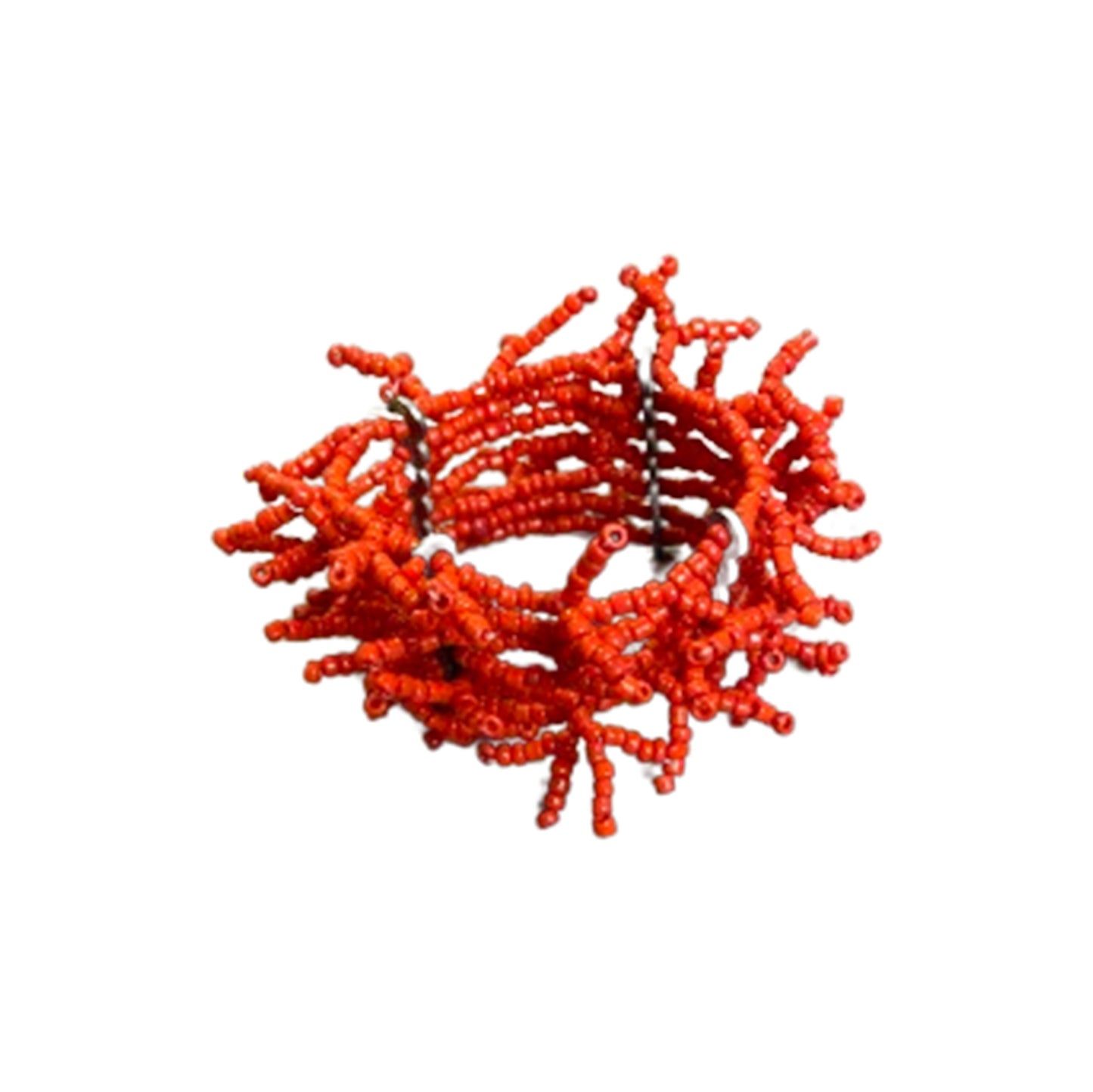Beaded Napkin Ring - Coral (set of 2)