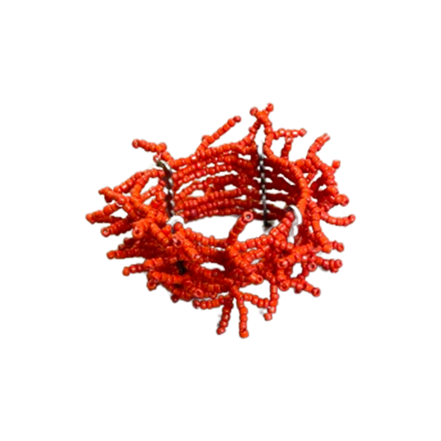 Beaded Napkin Ring - Coral (set of 2)