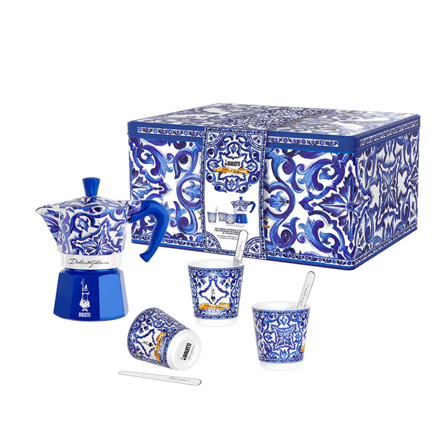 Dolce & Gabbana Mediterranean 3-Cup Blue Moka Pot & Cup Gift Set