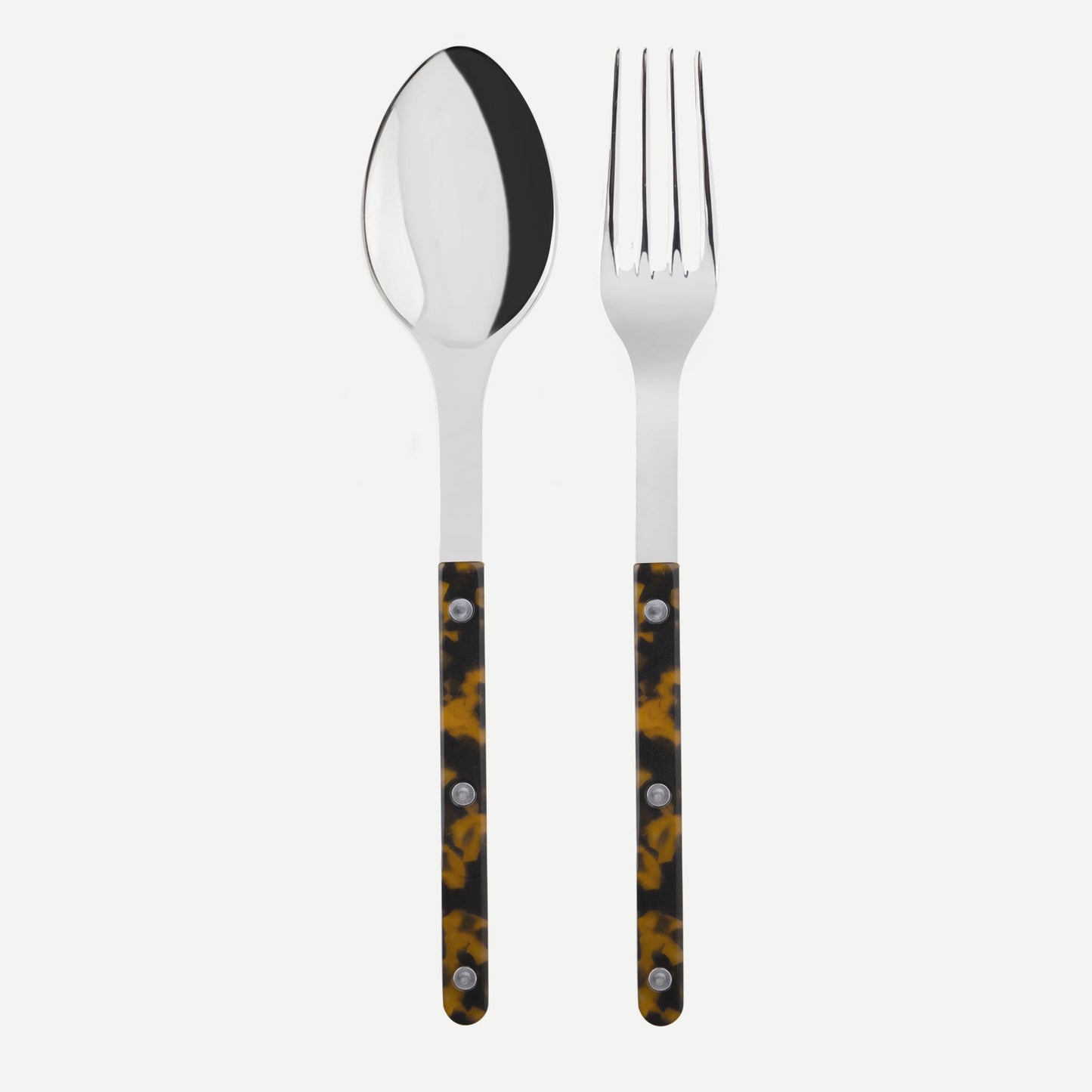 Elegant Bistrot Cutlery Set with Faux Tortoise Design