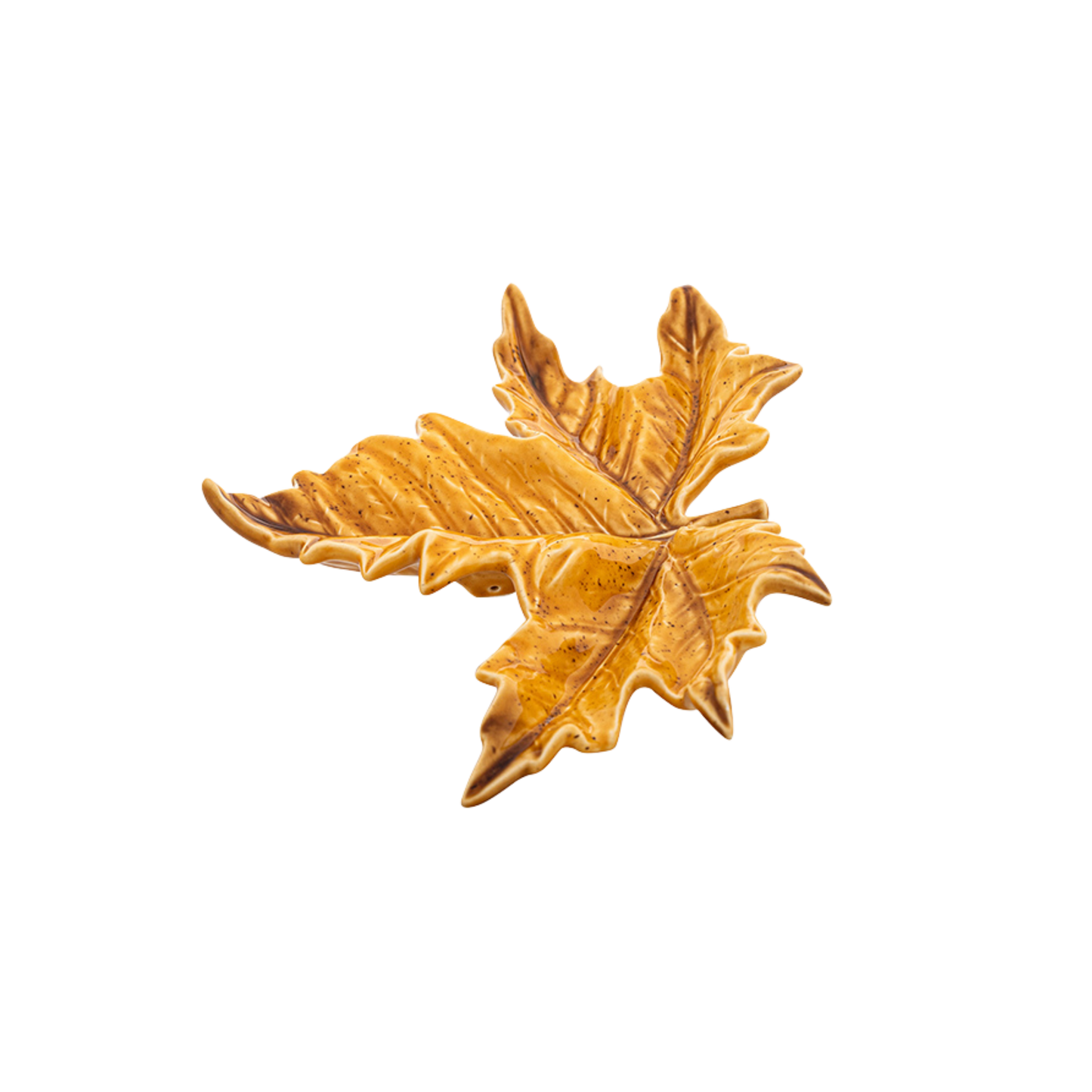 Sycamore Leaf Ceramic Dish - Yellow