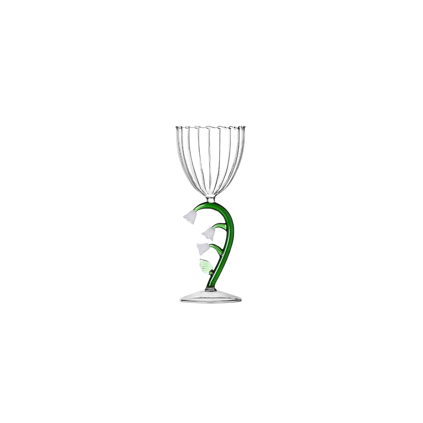 Botanica - Optical Stemmed Glass White Flower
