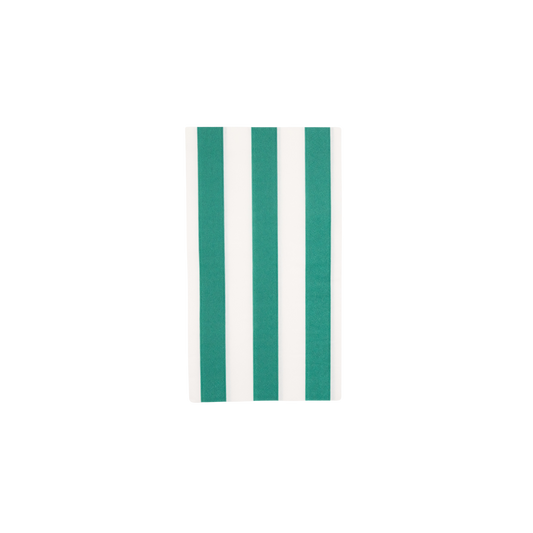 Cabana Stripe Guest Towels in Emerald Green - Set of 15