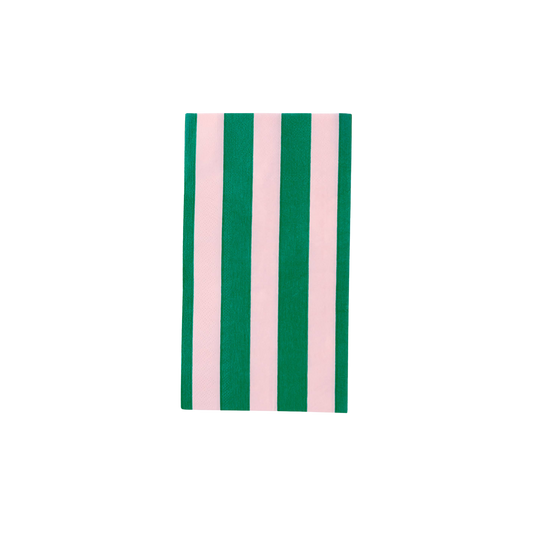 Cabana Stripe Guest Towels in Pink and Green - Set of 20
