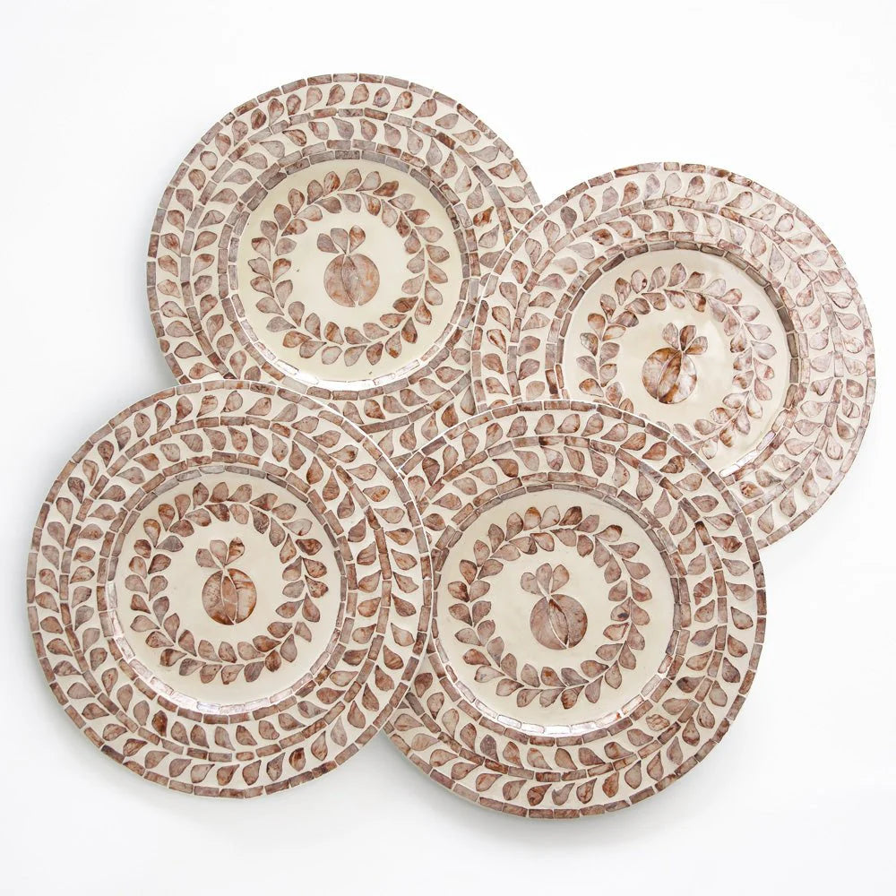 Capiz Shell Pomegranate Placemat Taupe Set of 4