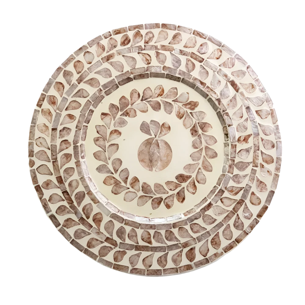 Capiz Shell Pomegranate Placemat Taupe Set of 4