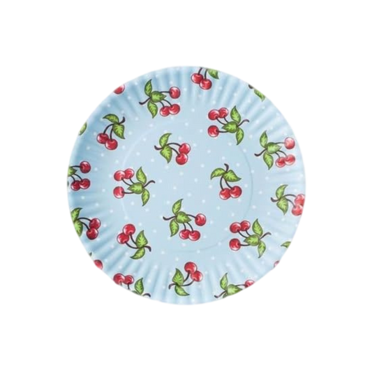 Cherries Melamine "Paper" Plates Set of 4
