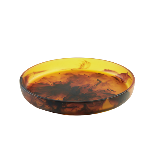 Round Platter Medium in Tortoise Swirl