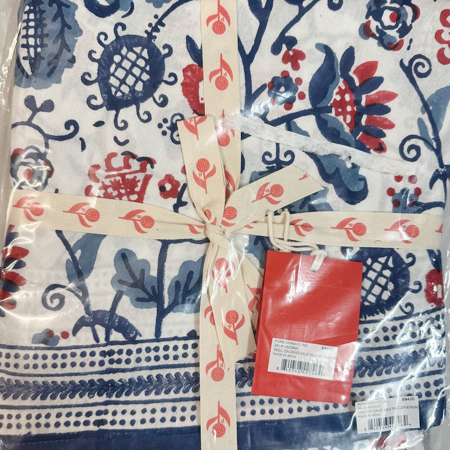 Con Con Red and Blue Tablecloth