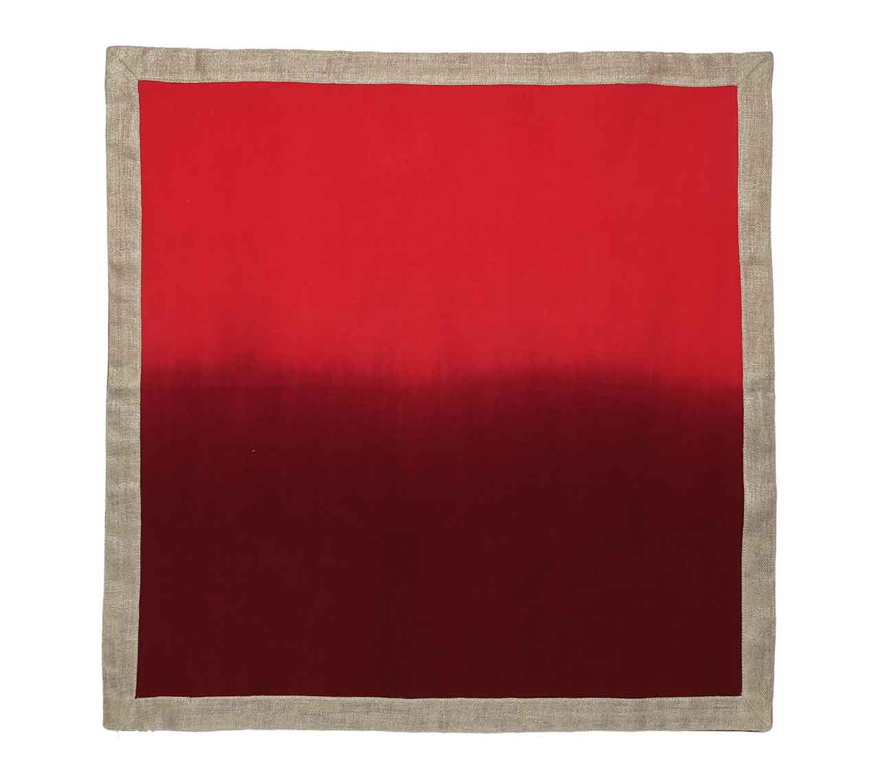 Dip Dye Napkins in Warm Tones Red and Burgundy - Set of 4