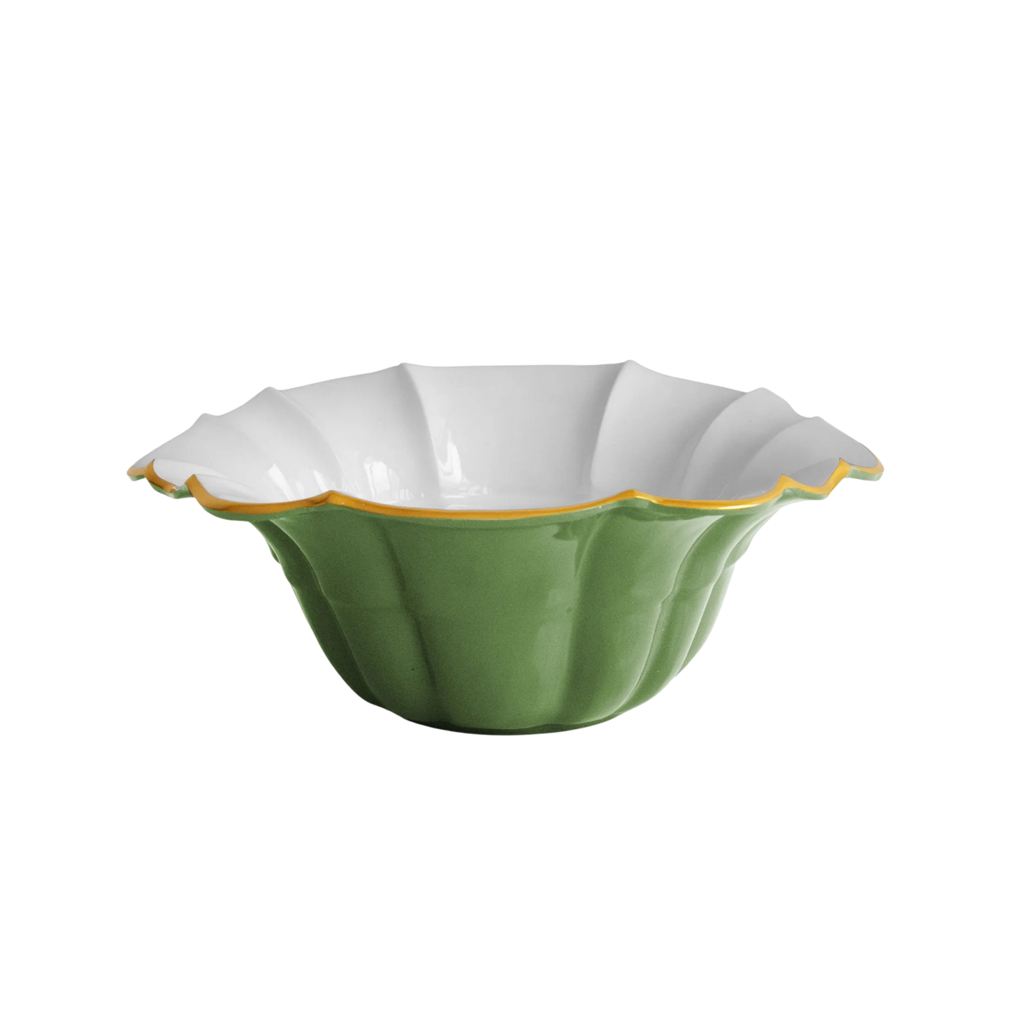 Encanto Tuscany Large Bowl - Leaf Green and White