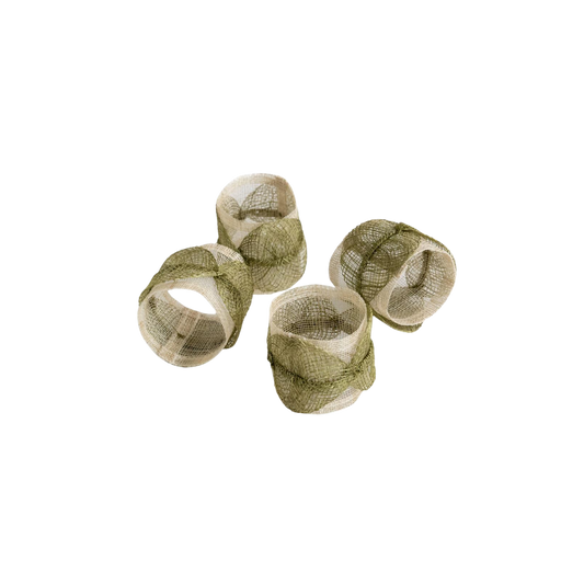 Fern Poplar Leaf Napkin Rings Set of 4