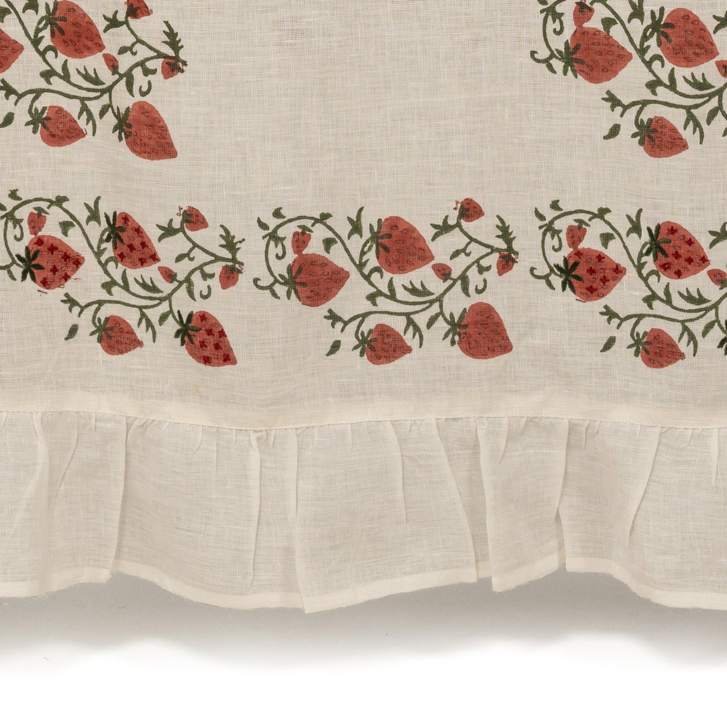 Fraises De Bois Tablecloth in White
