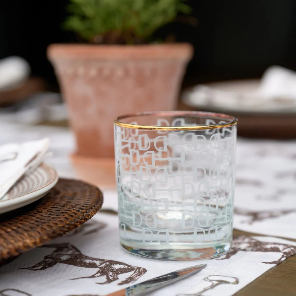 Frosted Pony Club Bourbon Glass Set of 4