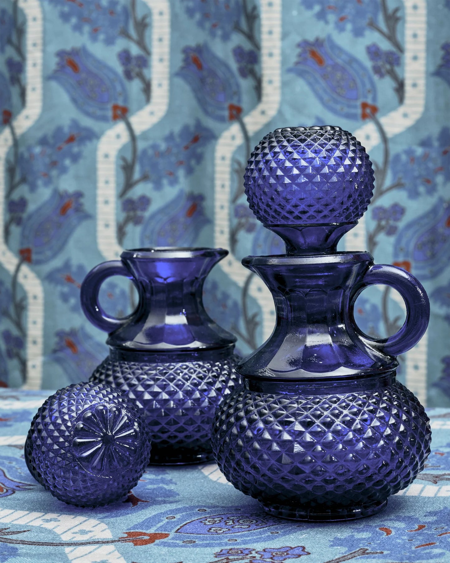 Galeano Oil and Vinegar Bottle in Blue