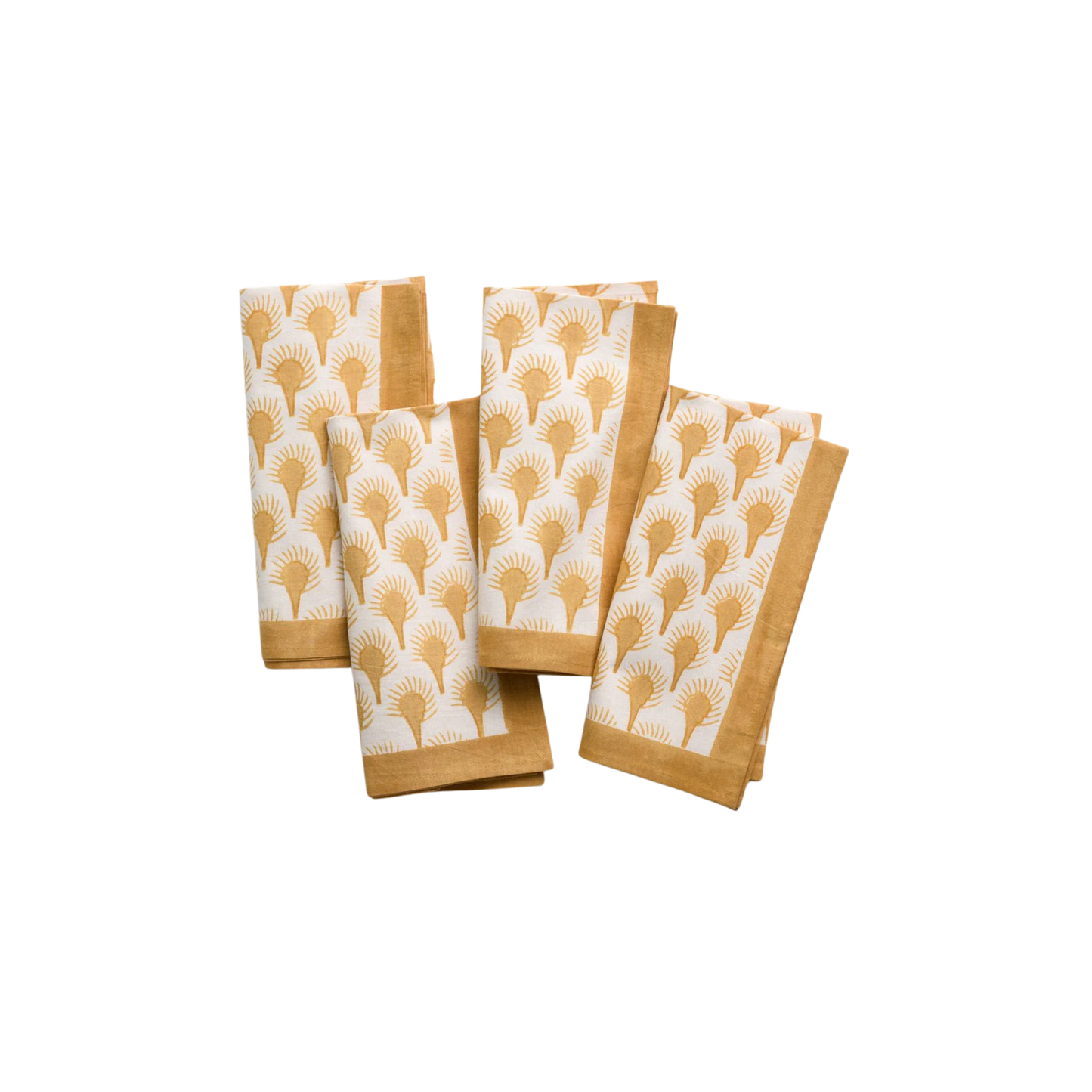 Geo Feather Ochre Napkin Set of 4