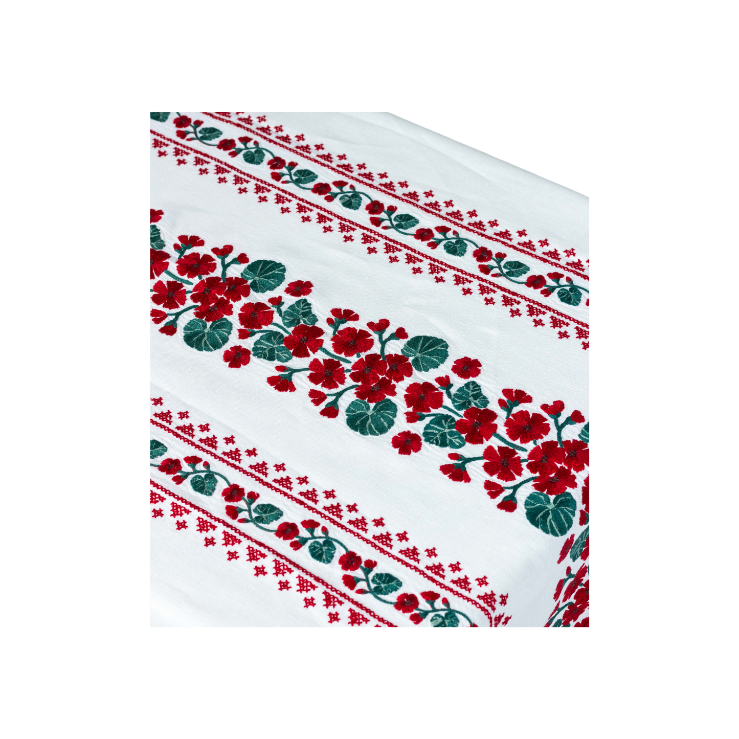Geranio Embroidered Rectangular Tablecloth