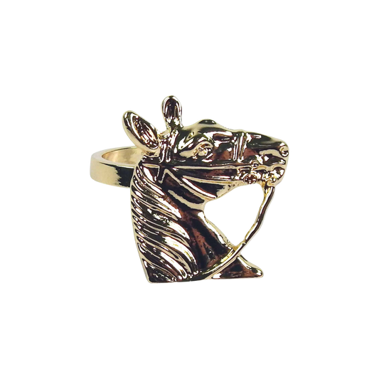 Gold Horse Napkin Ring Set 4