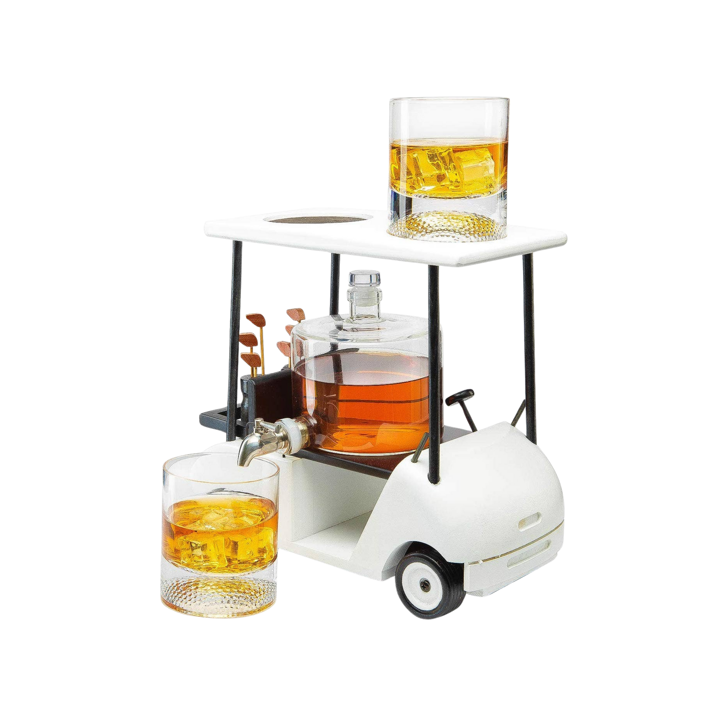 Golf Cart Whiskey Decanter & Ball Glasses