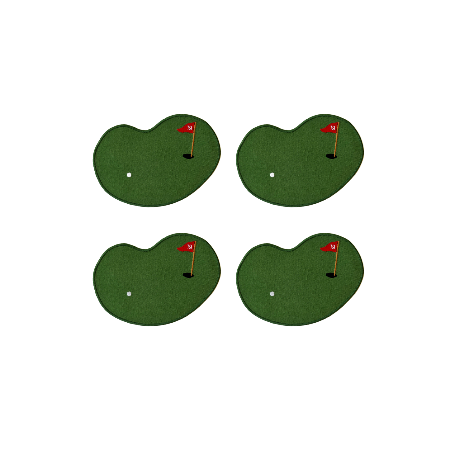 Golf Linen Cocktail Napkins - Set of 4