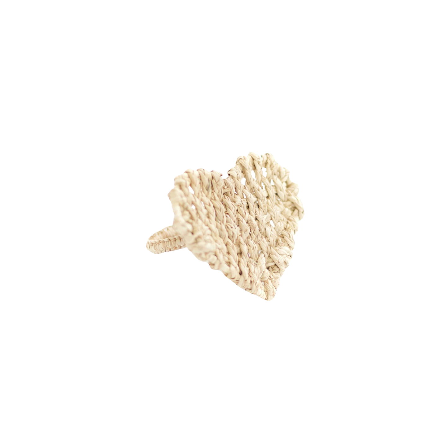 Heart Woven Napkin Ring: Natural