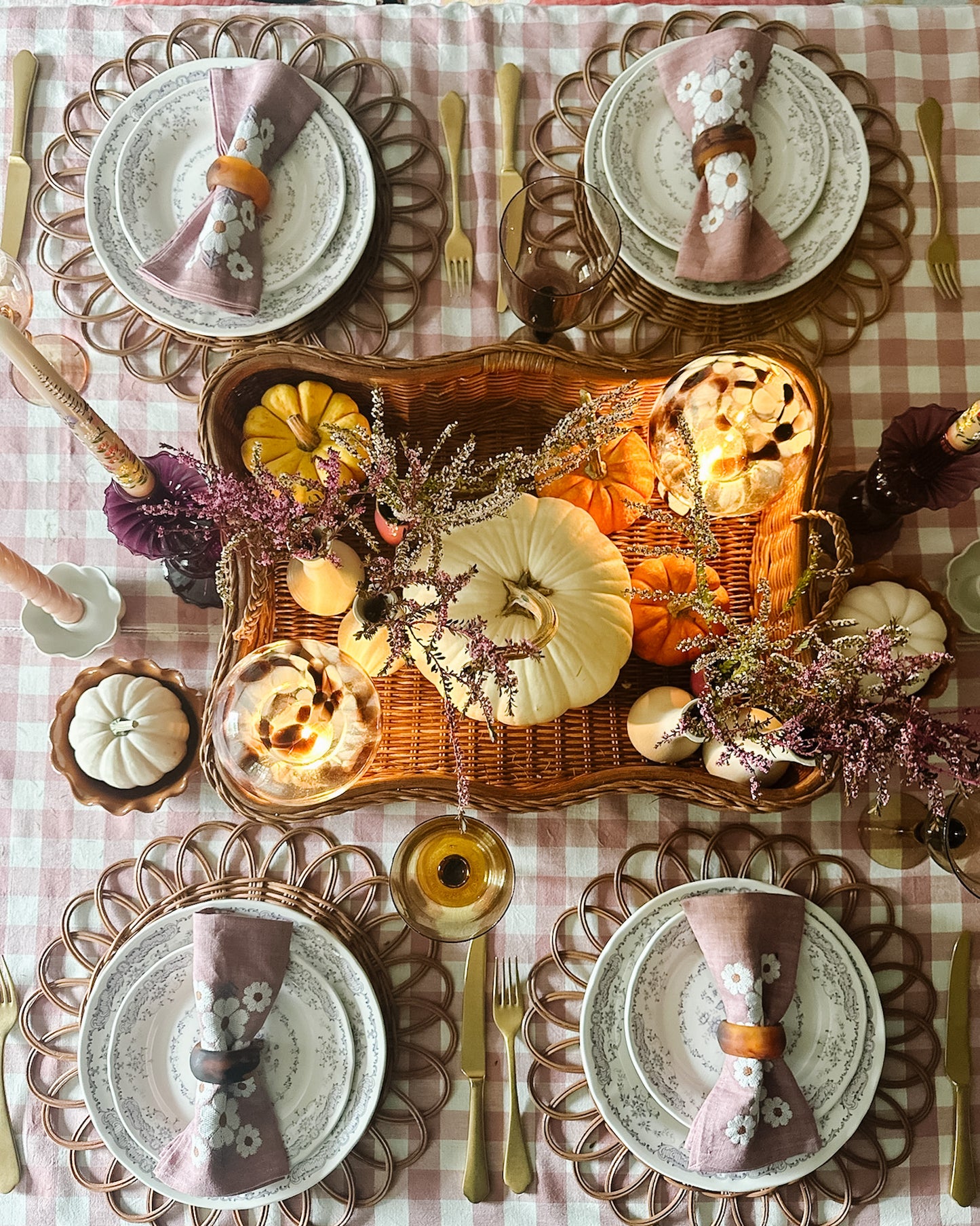 Gingham Tablecloth in Rosa