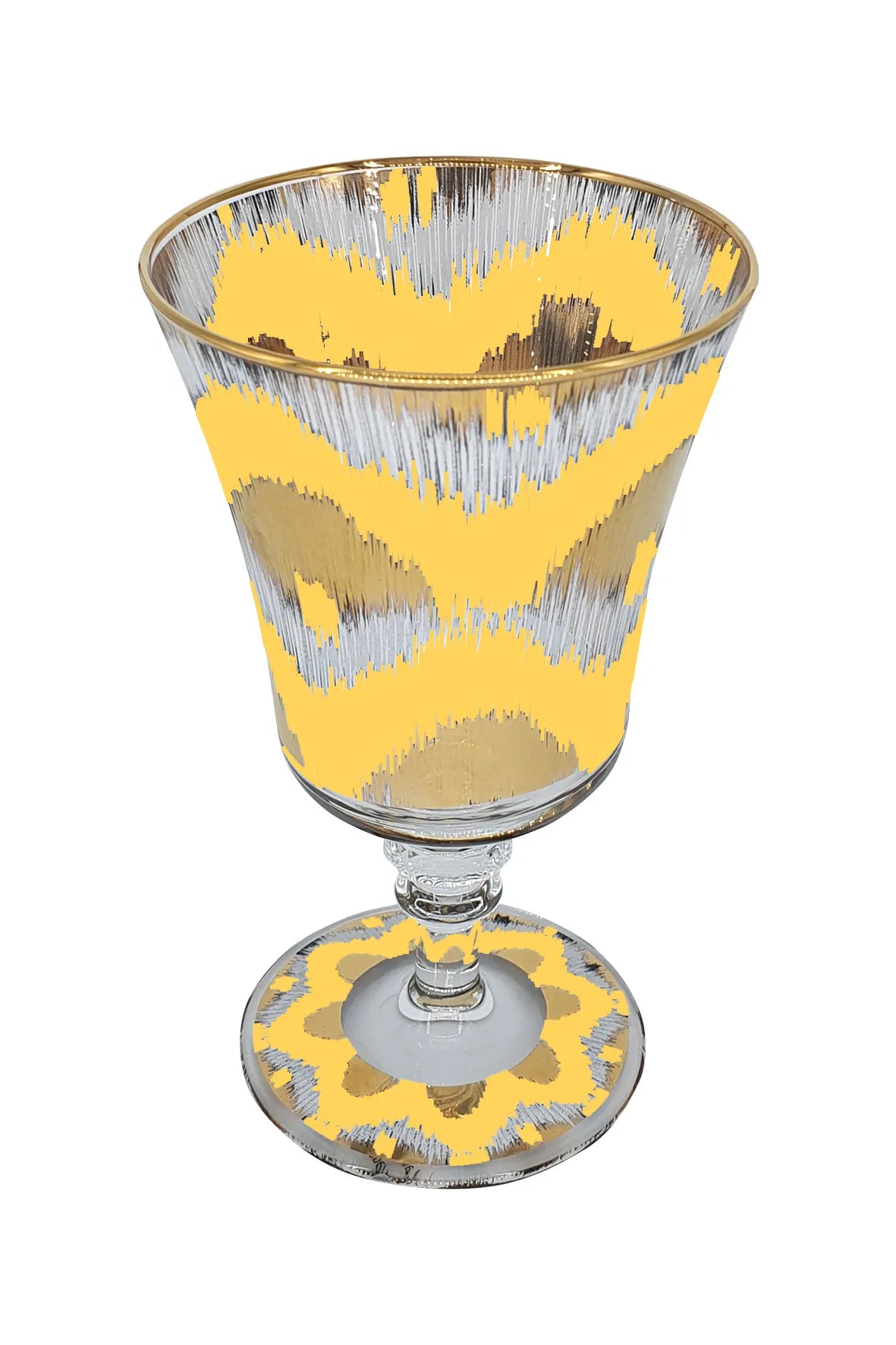 Ikat Goblet in Yellow and Gold - Set of 4