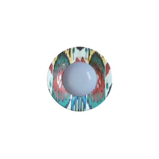 Ceramic Ikat Pasta Plate in Multi