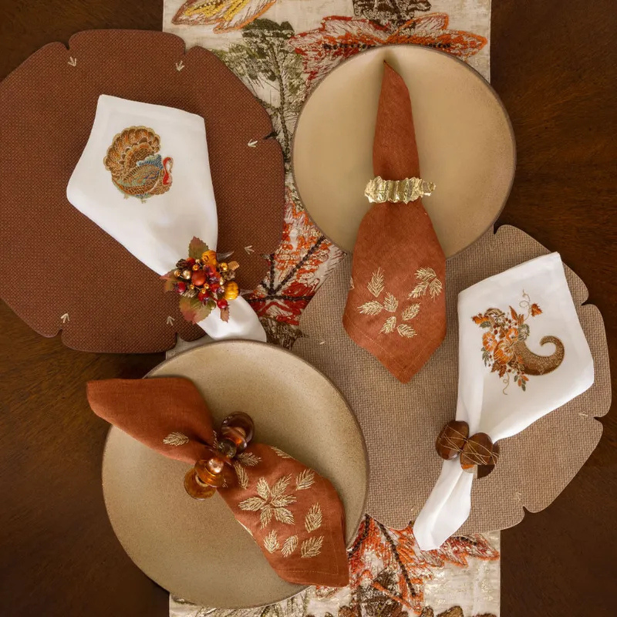 Set of 4 Divot Placemats - Brown