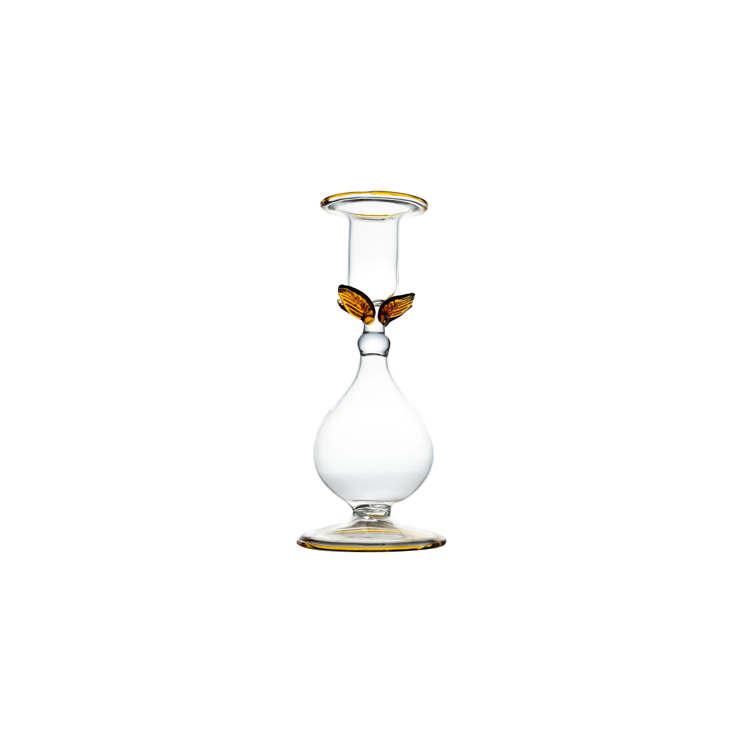 La BoHeme Clear Candlestick with Leaves