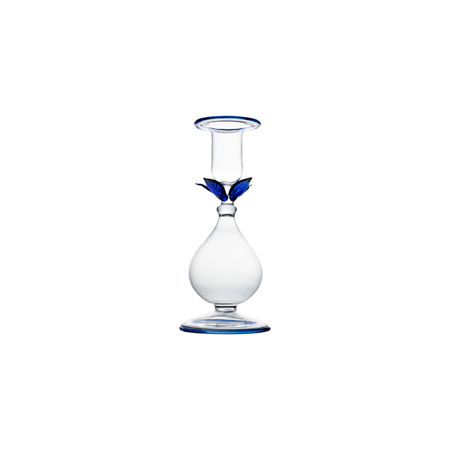 La BoHeme Clear Candlestick with Leaves