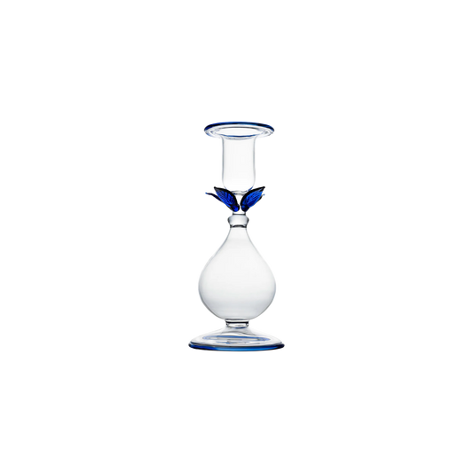 La BoHeme Clear Candlestick with Leaves