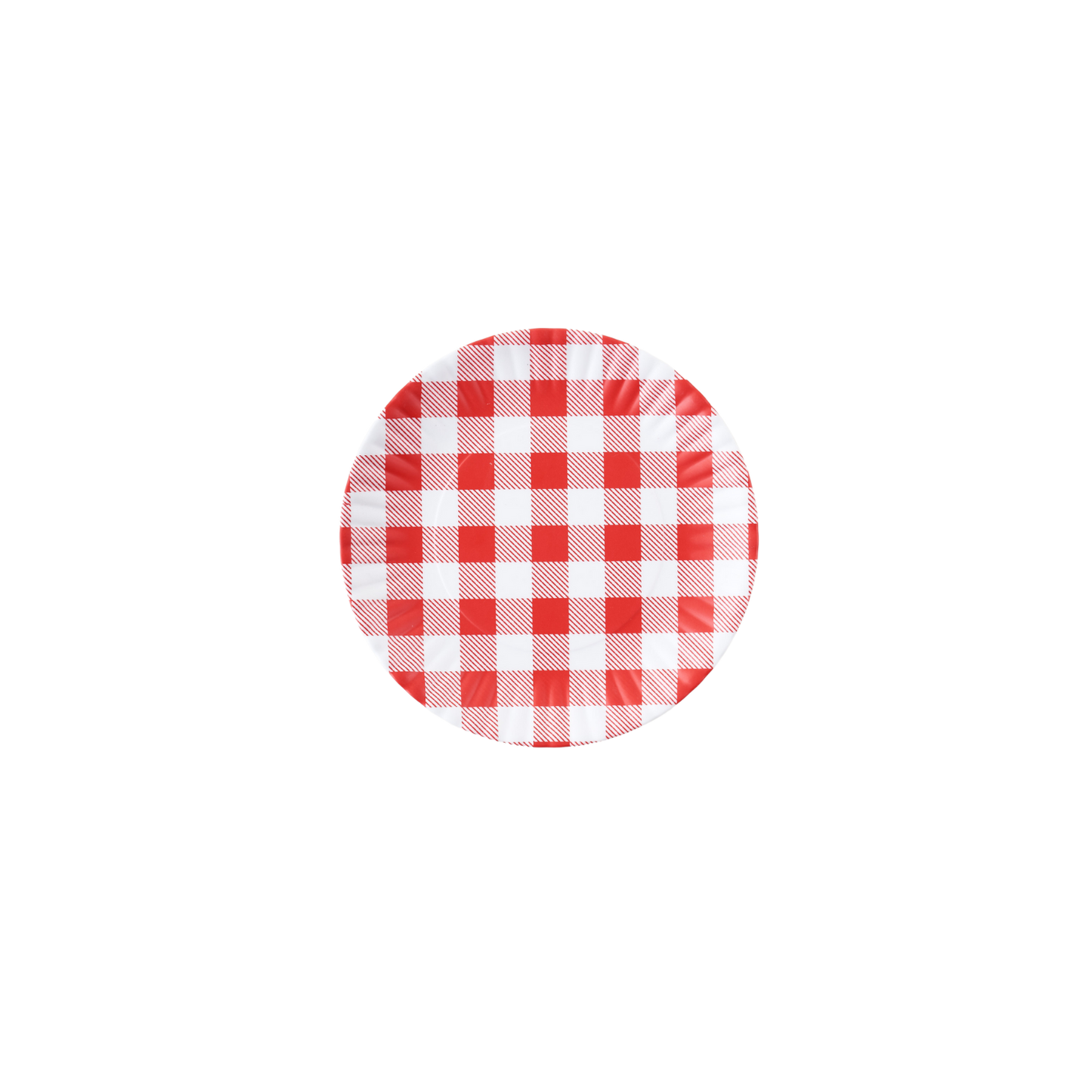Red Gingham Melamine "Paper" Plate Set of 4