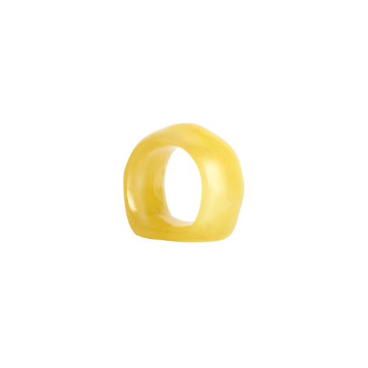 Napkin Ring in Yellow Swirl - Set of 2