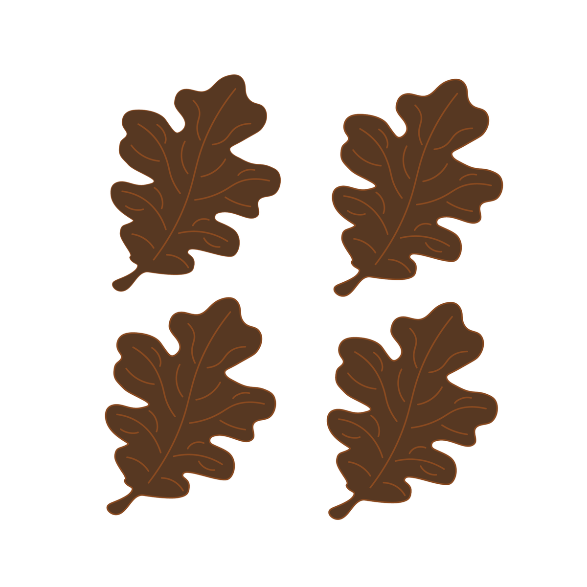 Oak Leaf Linen Cocktail Napkins - Set of 4