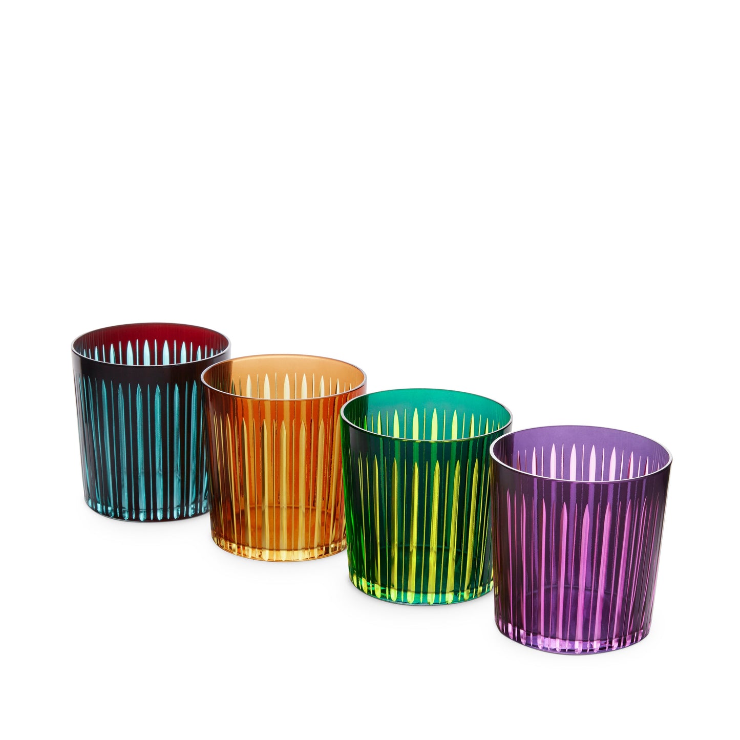 Prism Double Old Fashioned Glasses - Assorted (Set of 4)