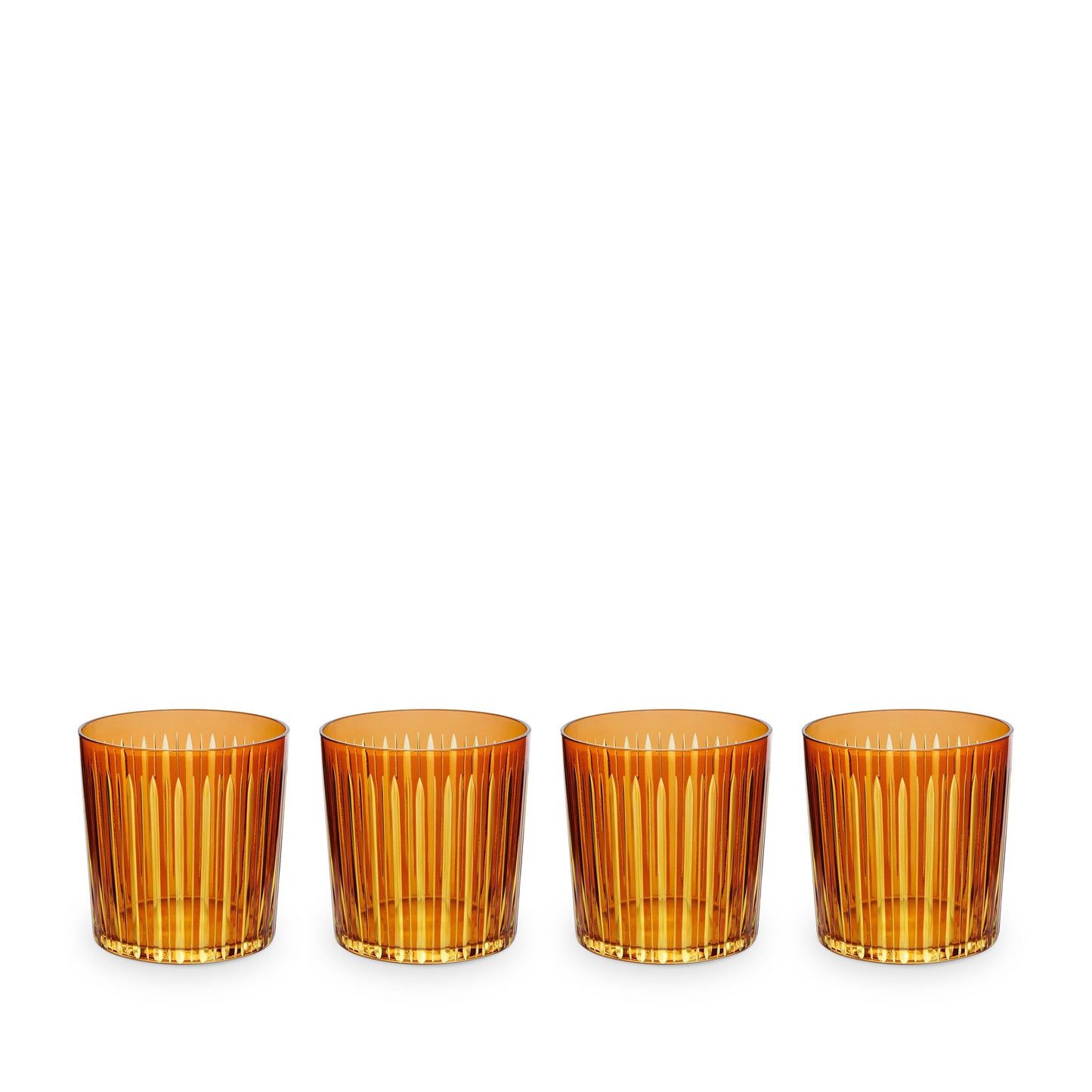 Prism Double Old Fashioned Glasses - Amber (Set of 4)