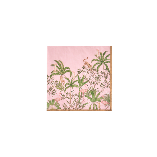 Palm Beach - Pink & Green Large Paper Napkins - Set of 20