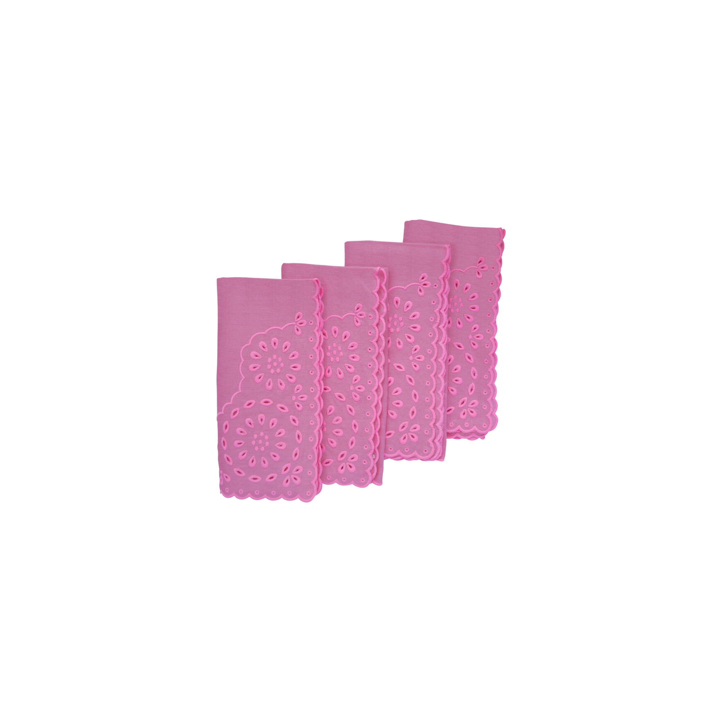 Pink Eyelet Dinner Napkins - Set of 4